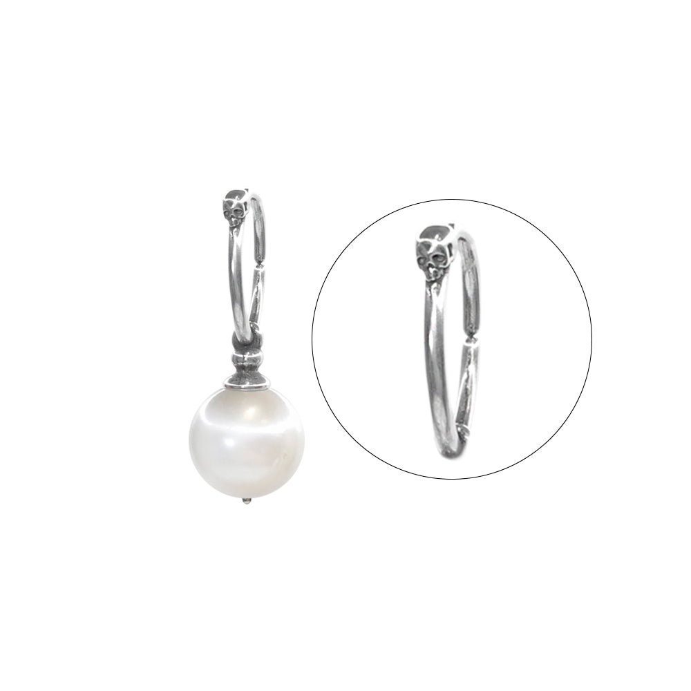 LORO FEDE Sailor single earring with round pearl, 925 silver