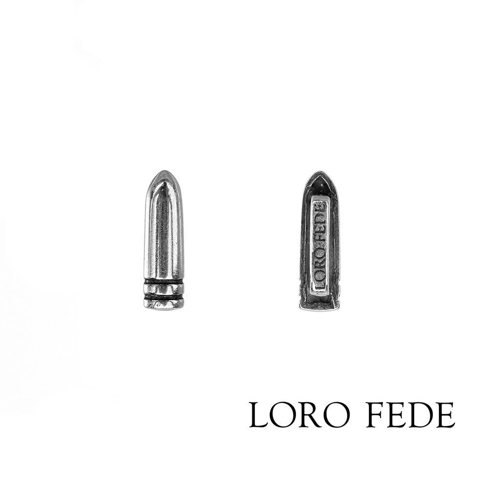 Set - LORO FEDE Russian Roulette medallion, 925 silver and genuine leather bracelet