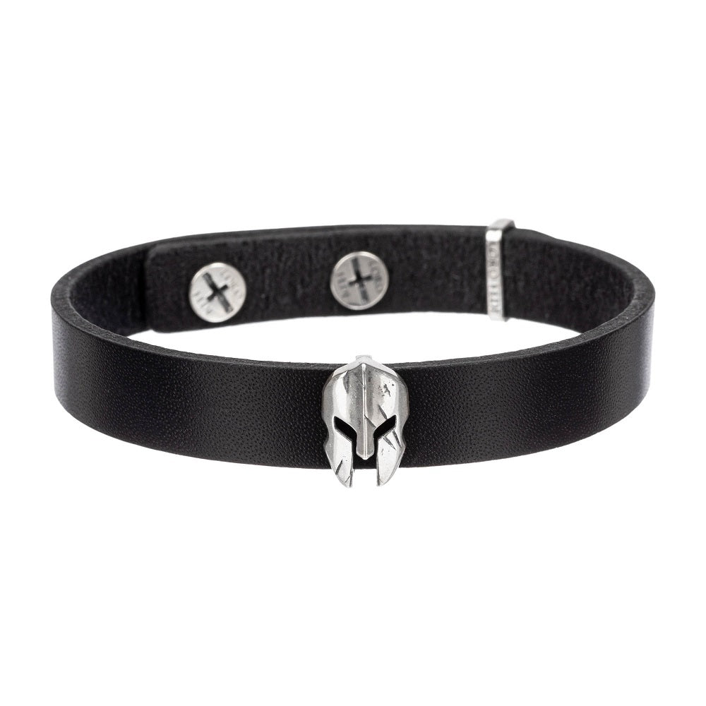 Set - LORO FEDE Molon Labe medallion, 925 silver and genuine leather bracelet