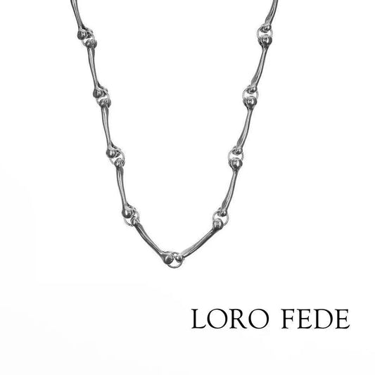 Corpus Vinculum | Sterling Silver Bone Chain Necklace – LORO FEDE – Statement Piece for Men