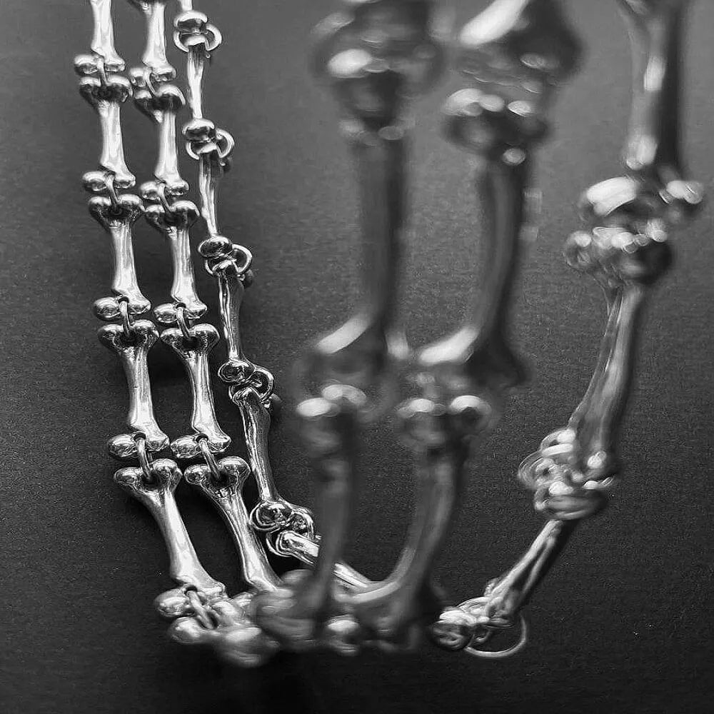 Corpus Vinculum | Sterling Silver Bone Chain Necklace – LORO FEDE – Statement Piece for Men