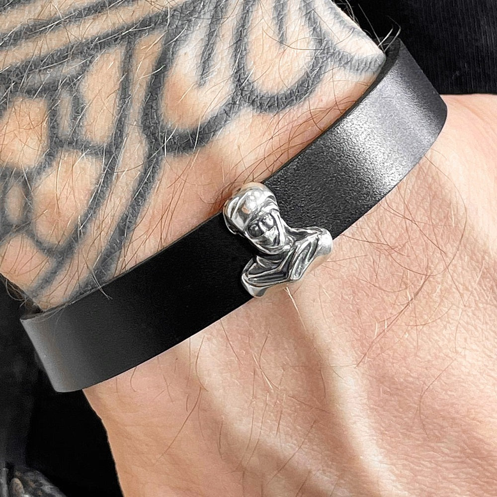 Set - LORO FEDE Saracen medallion, 925 silver and genuine leather bracelet